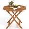 Octagon Solid Wood Patio Table 35.5" With Central Umbrella Hole Outdoor Indoor